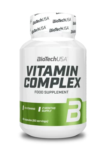 BioTechUSA Vitamin Complex | Multivitamines et minéraux en gélules | Vitalité | Peau | Cheveux | Immunité | 13 vitamines | 10 minéraux | Sans gluten | 60 gélules