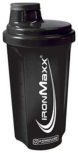 IronMaxx Shaker à protéines - Noir - 700ml | Shaker à protéines avec bouchon rotatif, passoire & échelle de mesure | anti-fuite, lavable au lave-vaisselle & sans plastifiant BPA & DEHP