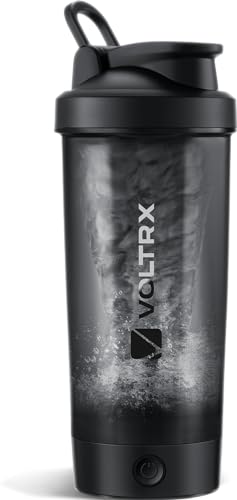 VOLTRX Titanus Bouteille shaker de protéines, mélangeur de protéines électrique rechargeable USB C, pour shakes protéinés et shakes de remplacement de repas, sans BPA, 600 ml
