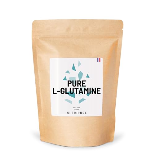 L-Glutamine Kyowa® végétale 100% pure • L-Glutamine en poudre • Complément Alimentaire • Acide Aminé • Récupération après l'Entrainement • 150g • Cure de 1 mois • Made in France • NUTRIPURE