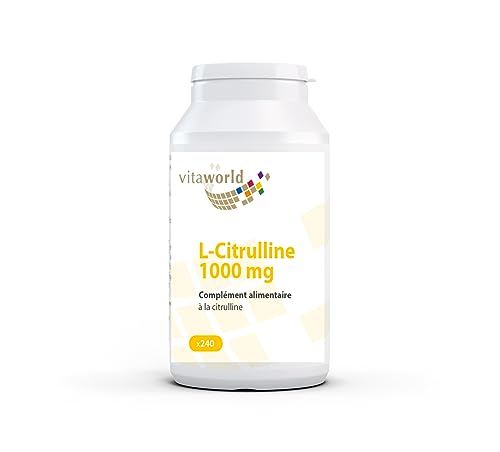 Vita World L-Citrulline 1000 mg Hautement Dosé 240 Comprimés Végétarien comprimé biodisponibilité élevée
