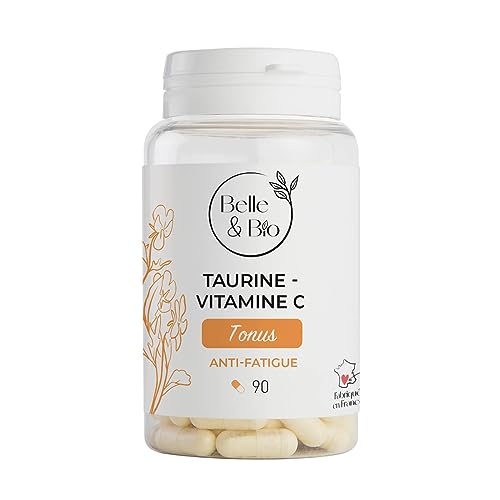 TONUS & VITALITÉ - Taurine & Vitamine C - 90 gélules - Cure Conseillée - Complément Alimentaire BELLE&BIO - Fabriqué en France