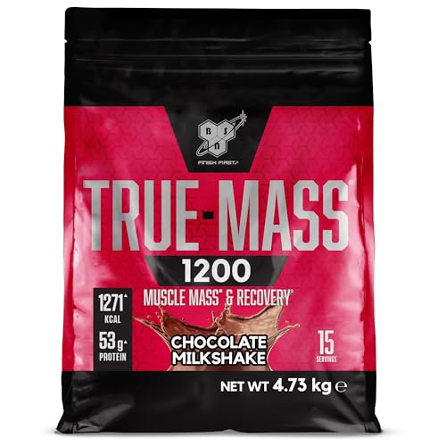 BSN True Mass 1200, protéines en poudre, gain de masse avec isolat de whey et glucides, gain de poids et de muscle et récupération Post Workout, goût Milkshake au chocolat, 15 portions, 4,8 kg