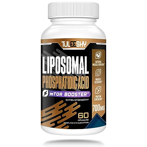 Tuleeshy Liposomal Phosphatidic Acid (PA) 700 mg avec HMB, L-Leucine et Vitamine D3, Muscle Builder - Boost mTOR | Construire de la masse et de la force (60 unités (paquet de 1))