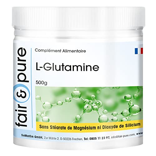Fair & Pure® - L-Glutamine 500 g en poudre - 100% pure sans additifs - Vegan - Acide aminé protéinogène
