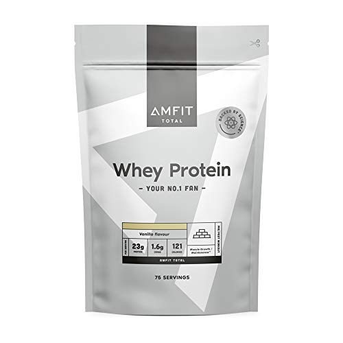 Marque Amazon - Amfit Nutrition Protéines en Poudre de Lactosérum (Whey), Vanille, 75 portions, 2.27 kg (Lot de 1)