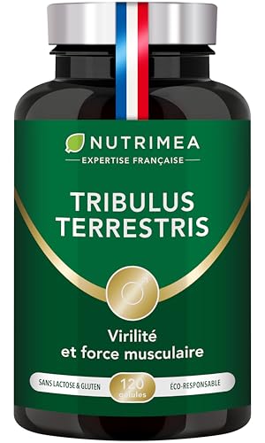 TRIBULUS TERRESTRIS - Extrait Titré en Saponines 10:1 - Source d'Energie pour Performances Sportives, Endurance & Croissance Musculaire - 600 mg - 120 Gélules Vegan - Nutrimea - Fabriqué en France