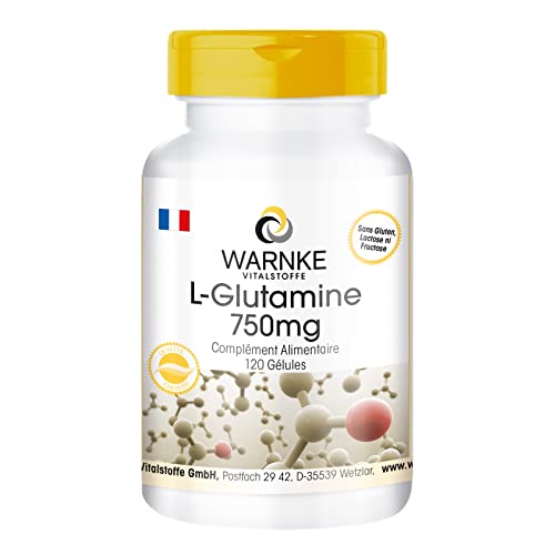 Warnke Vitalstoffe L-Glutamine 3000 mg, 120 gélules, forme libre, végétarien
