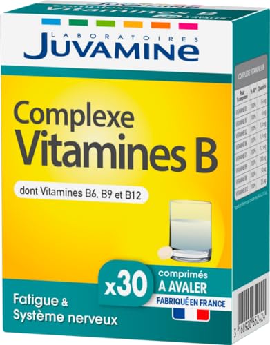 JUVAMINE - Complexe vitamines B - 30 comprimés - Fatigue et Système nerveux - Garantit 100% des besoins quotidiens en 8 vitamines du groupe B - Fabriqué en France
